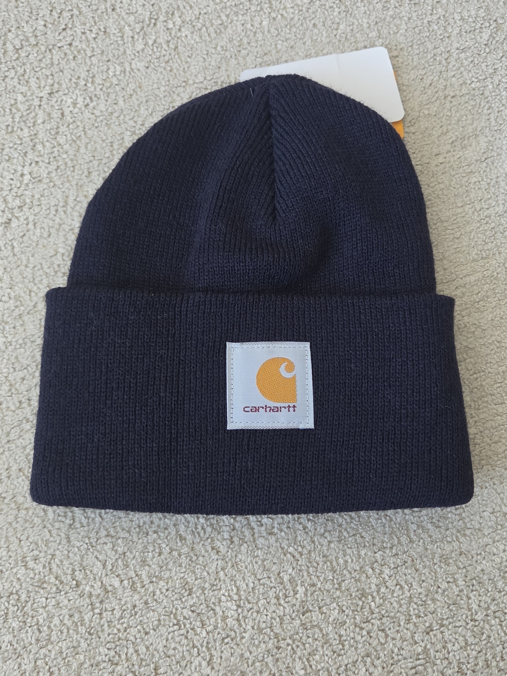Carhartt Knit Cuffed Black Beanie A18